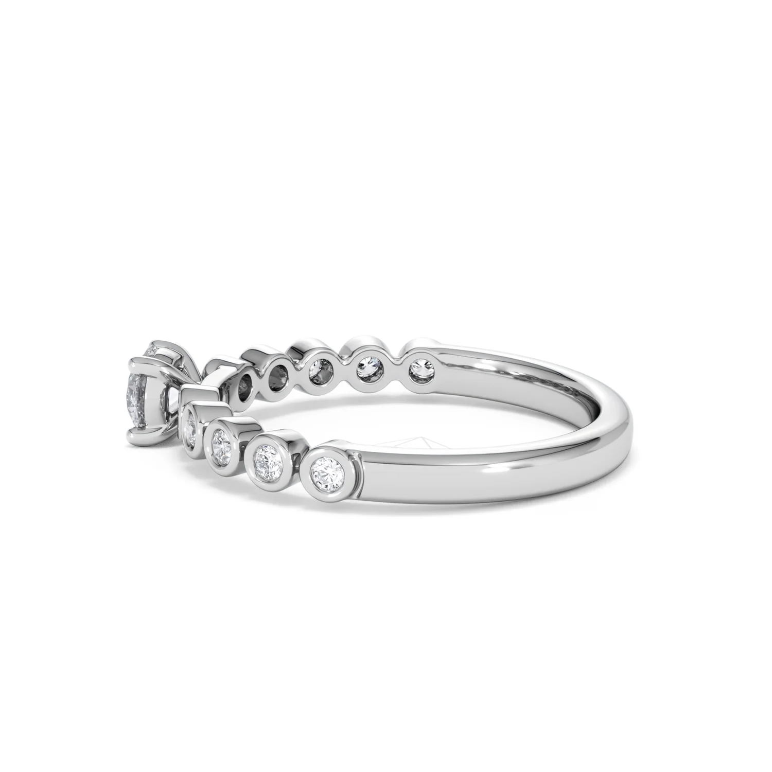 Entwine 0.30ct Round Cut Lab Diamond Solitaire Engagement Ring with Side Stones in Sterling Silver - Image 64