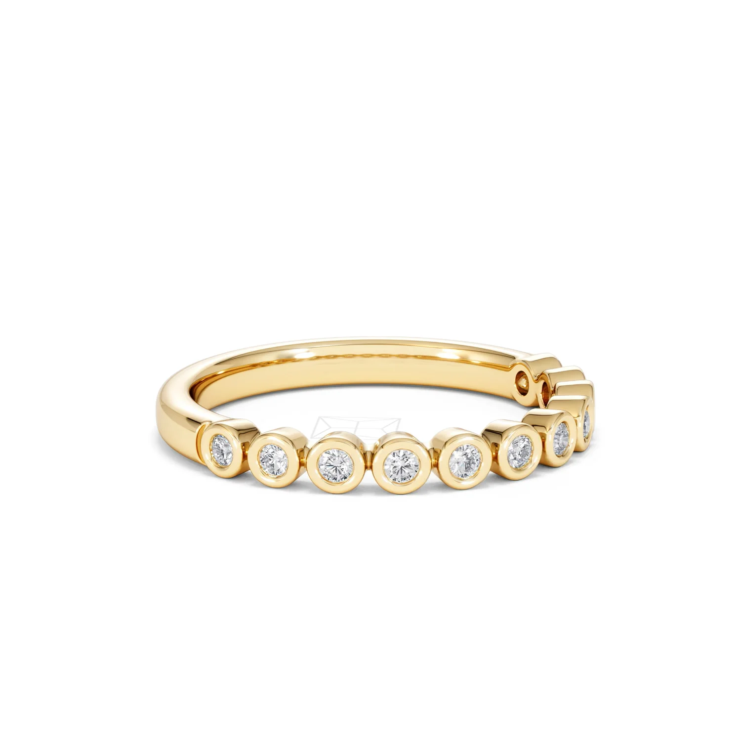Entwine 0.42ct Round Cut Lab Diamond Half Band Eternity Ring 18K Gold Vermeil - Image 16