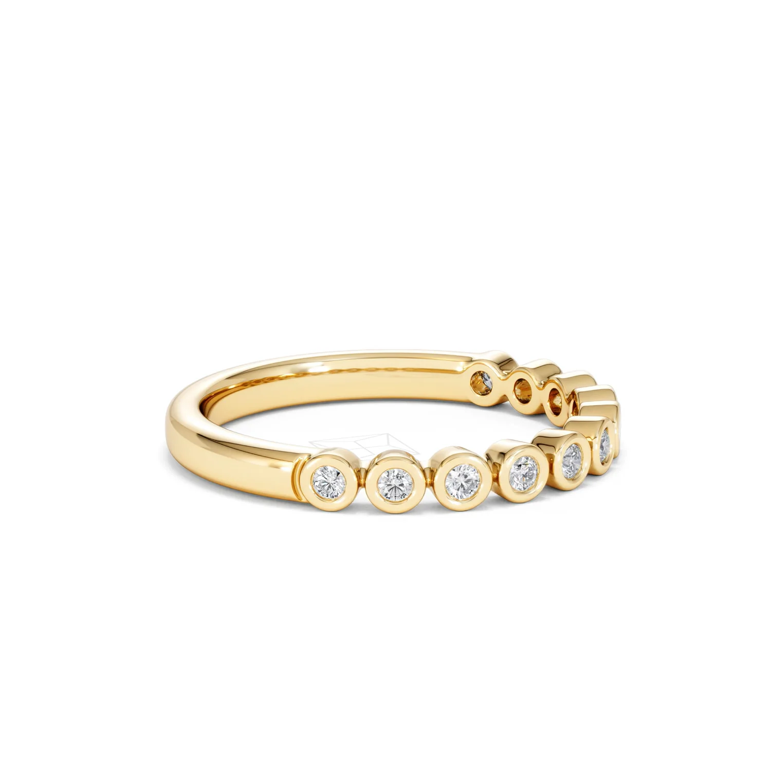 Entwine 0.42ct Round Cut Lab Diamond Half Band Eternity Ring 18K Gold Vermeil - Image 22