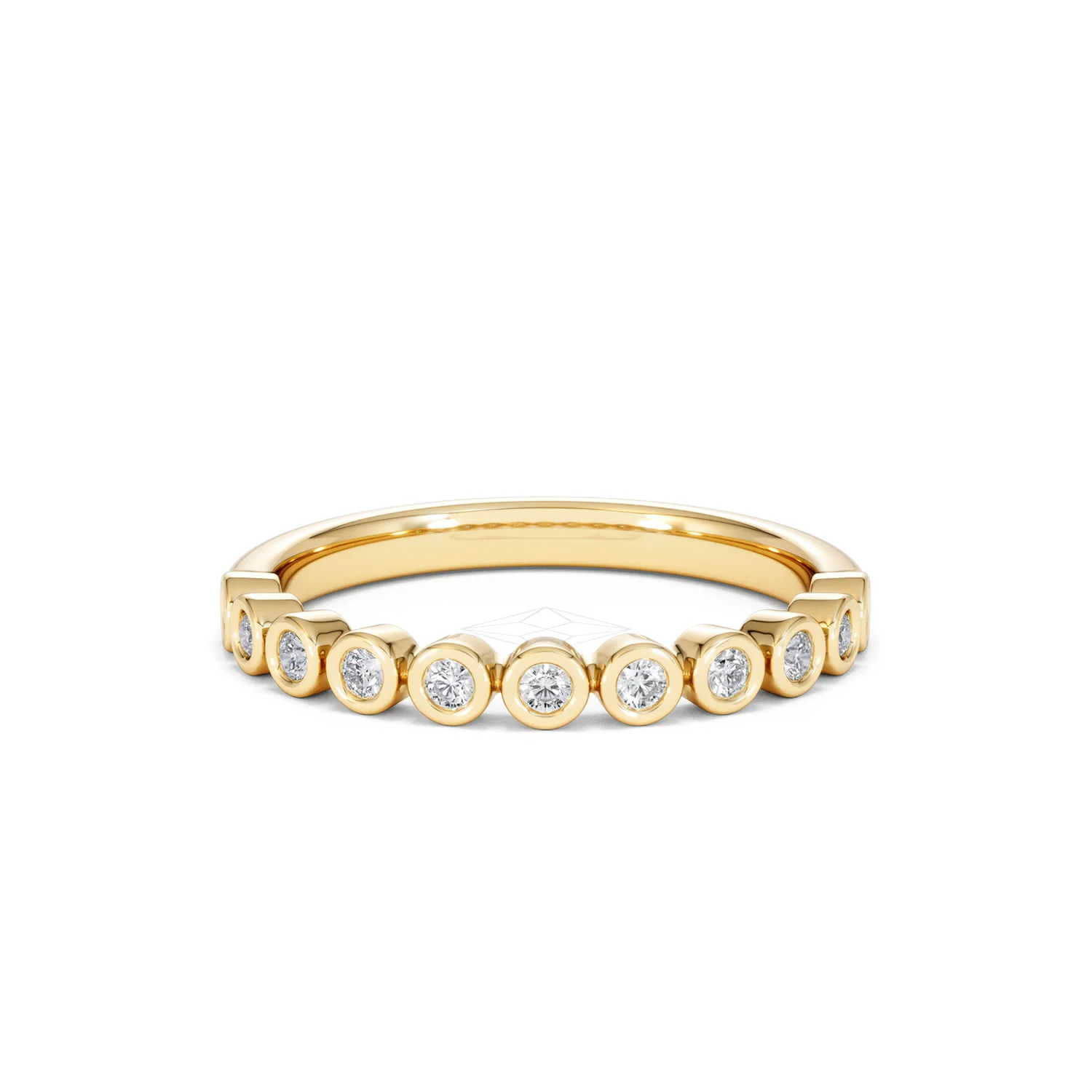 Entwine 0.42ct Round Cut Lab Diamond Half Band Eternity Ring 18K Gold Vermeil - Image 7
