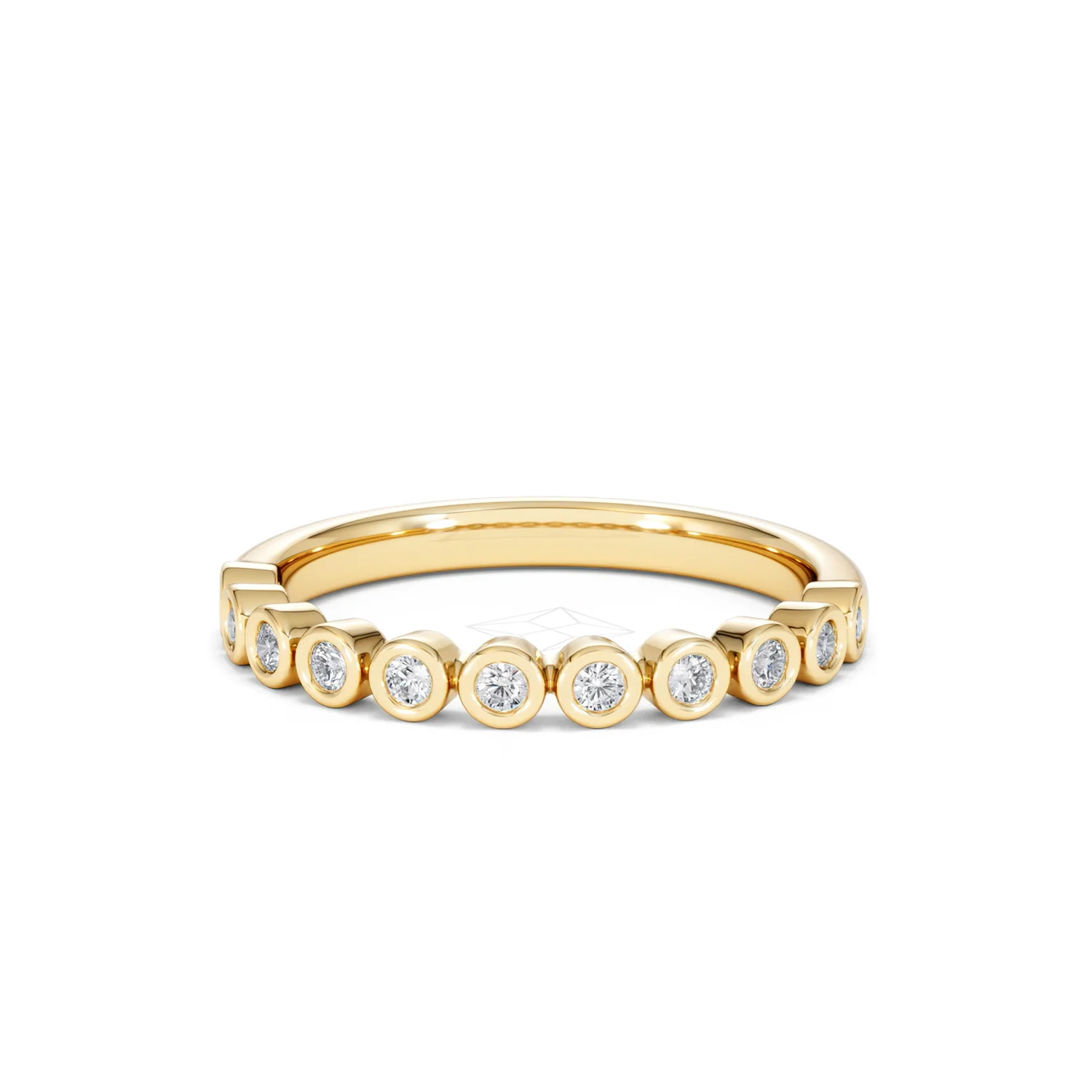 Entwine 0.42ct Round Cut Lab Diamond Half Band Eternity Ring 18K Gold Vermeil - Image 85