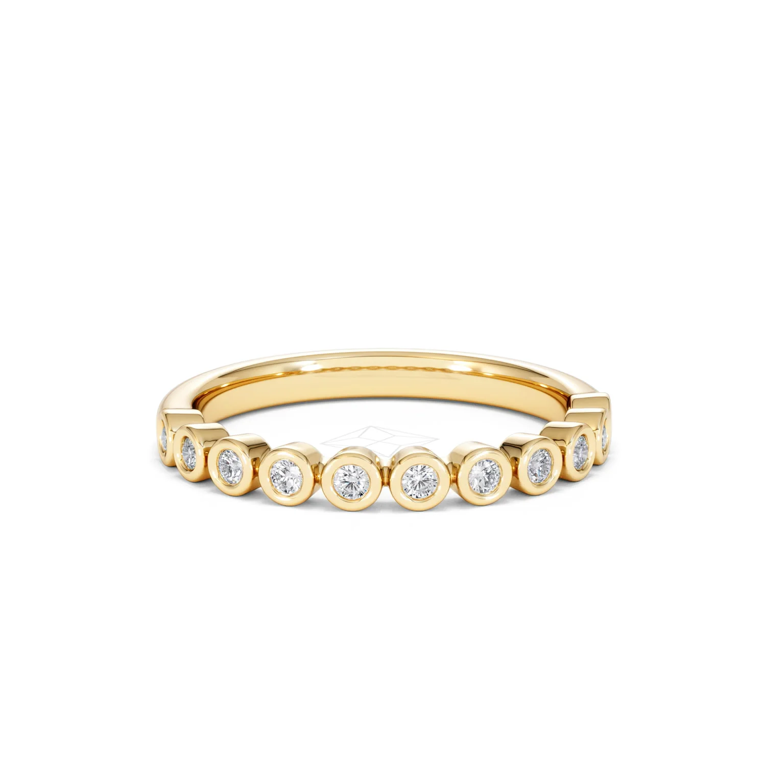 Entwine 0.42ct Round Cut Lab Diamond Half Band Eternity Ring 18K Gold Vermeil - Image 9
