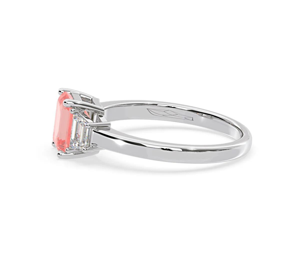 Erika Pink Lab Diamond 1.70ct Emerald Cut Ring in 18K White Gold - Elara Collection - Image 25
