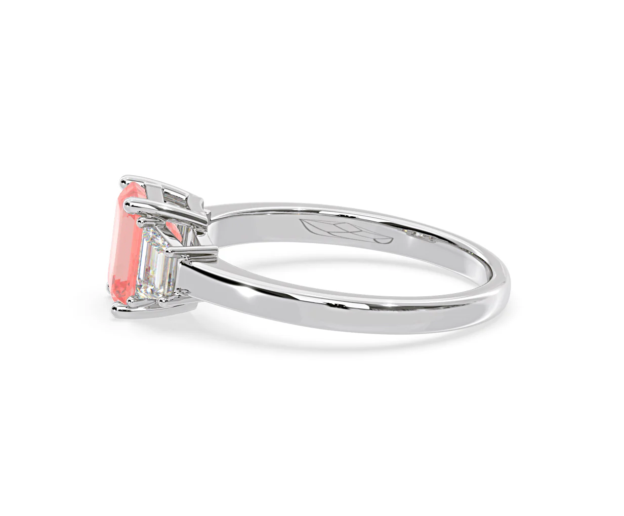 Erika Pink Lab Diamond 1.70ct Emerald Cut Ring in 18K White Gold - Elara Collection - Image 26