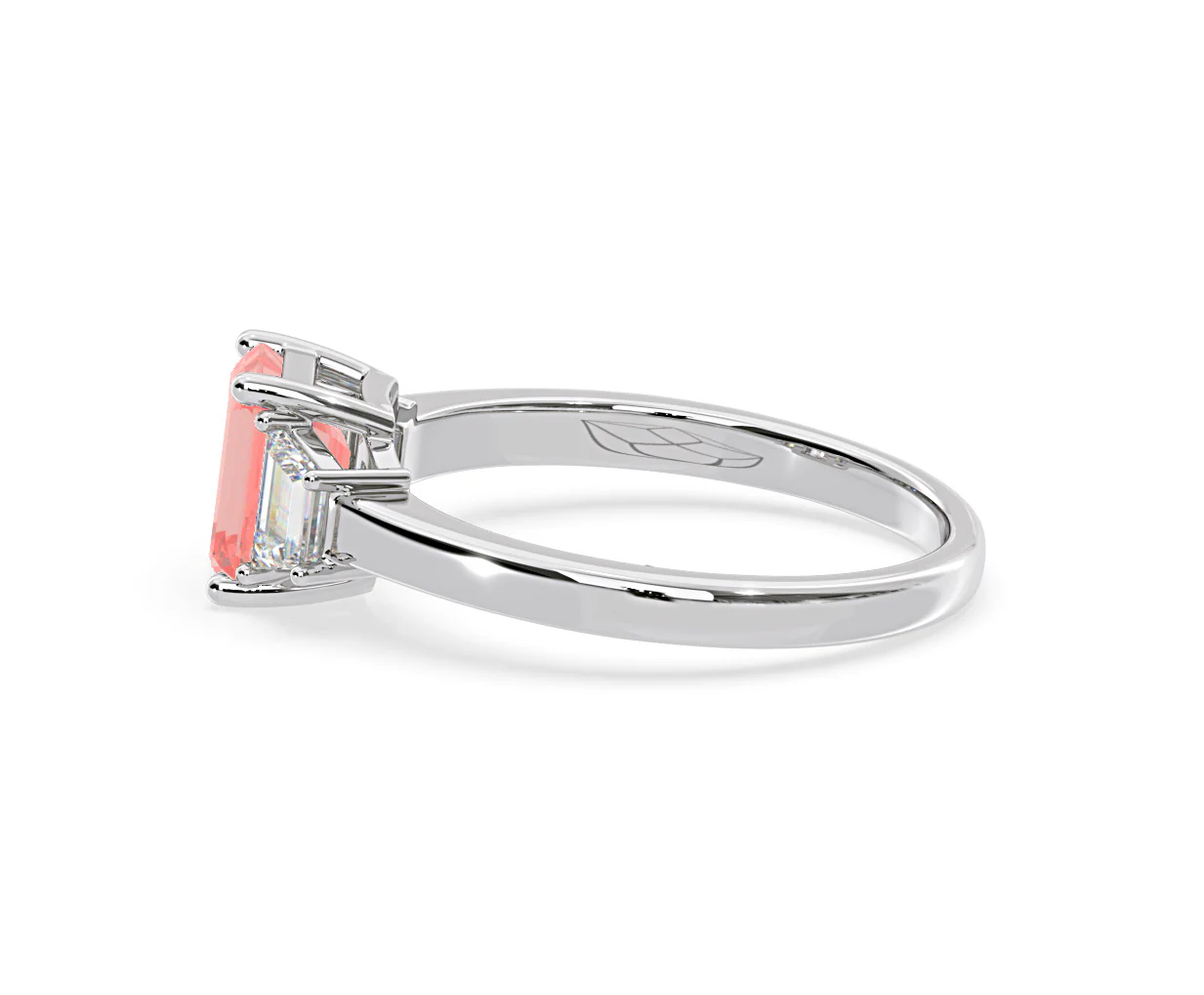 Erika Pink Lab Diamond 1.70ct Emerald Cut Ring in 18K White Gold - Elara Collection - Image 27