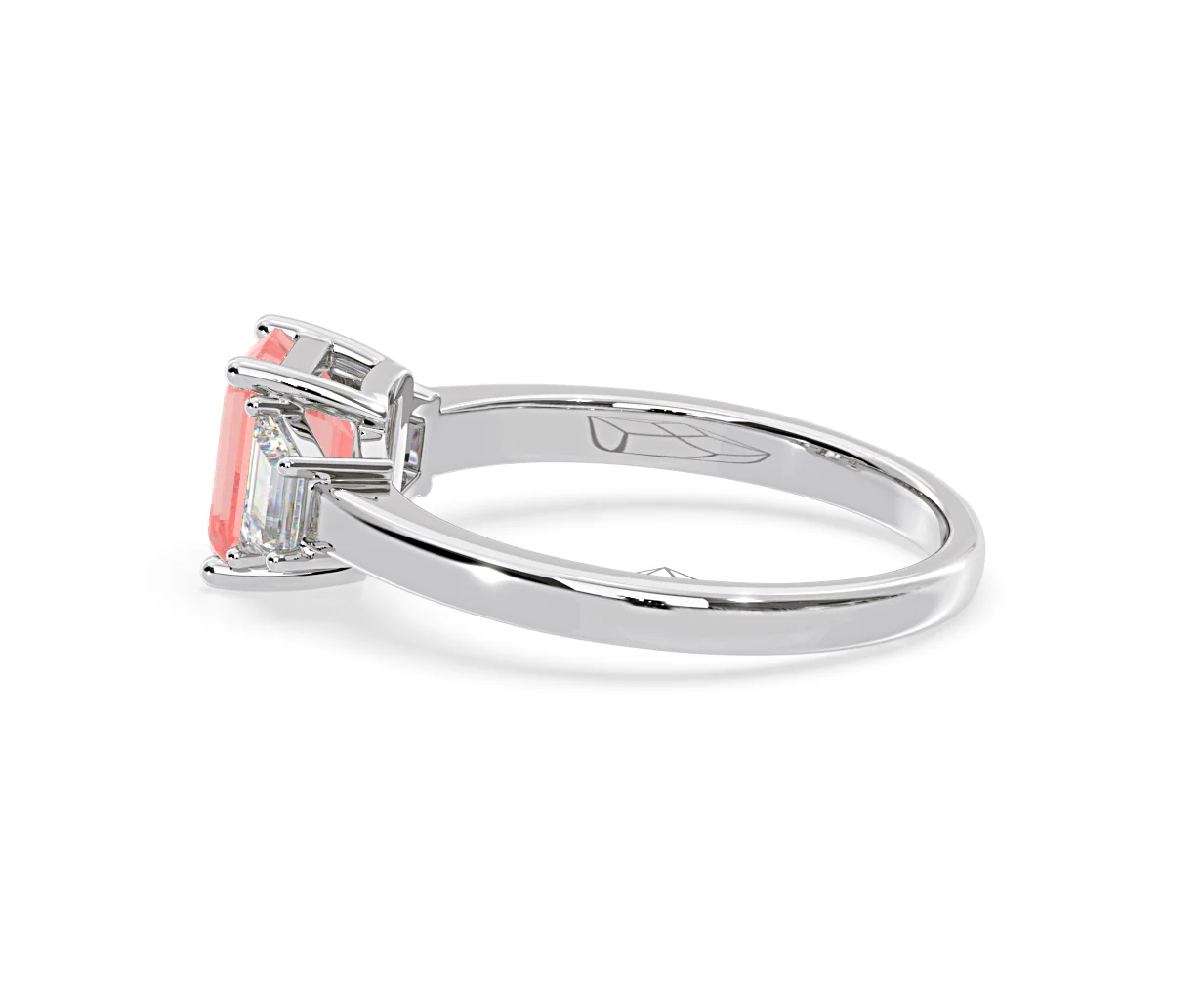 Erika Pink Lab Diamond 1.70ct Emerald Cut Ring in 18K White Gold - Elara Collection - Image 29