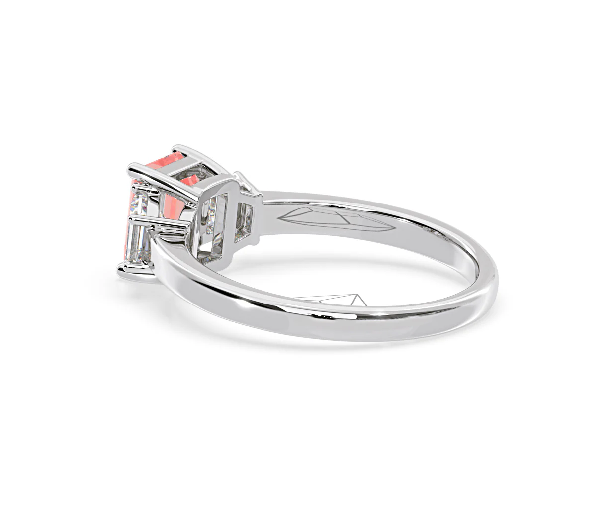 Erika Pink Lab Diamond 1.70ct Emerald Cut Ring in 18K White Gold - Elara Collection - Image 34