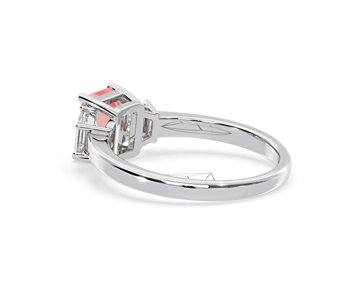 Erika Pink Lab Diamond 1.70ct Emerald Cut Ring in 18K White Gold - Elara Collection - Image 35