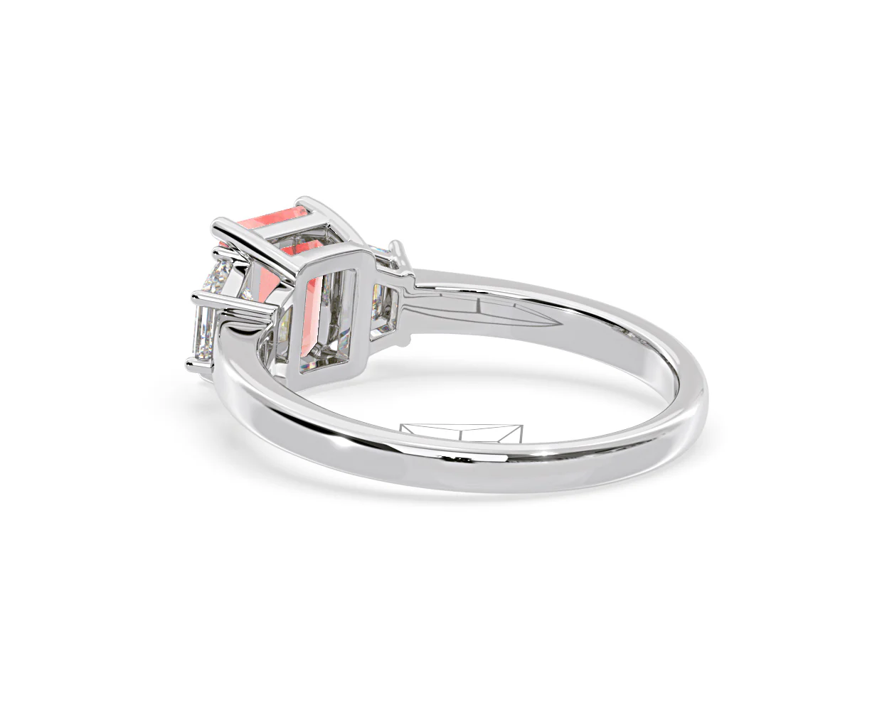 Erika Pink Lab Diamond 1.70ct Emerald Cut Ring in 18K White Gold - Elara Collection - Image 37
