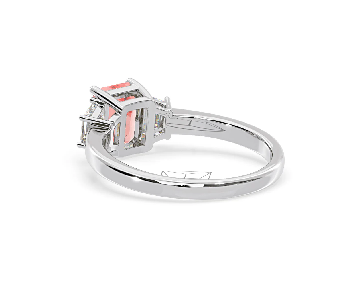 Erika Pink Lab Diamond 1.70ct Emerald Cut Ring in 18K White Gold - Elara Collection - Image 38