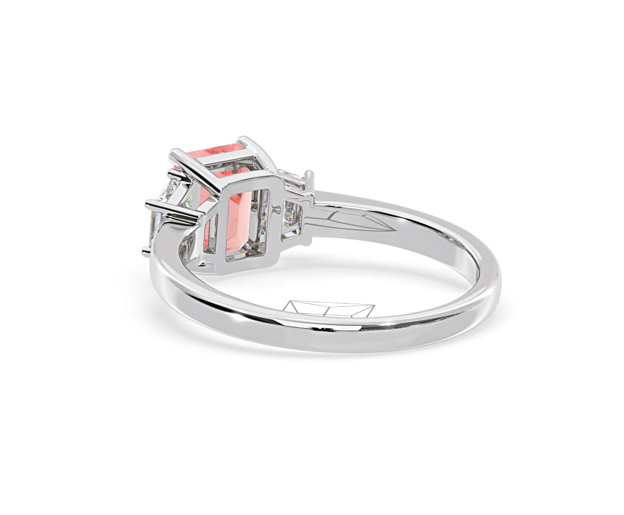 Erika Pink Lab Diamond 1.70ct Emerald Cut Ring in 18K White Gold - Elara Collection - Image 39
