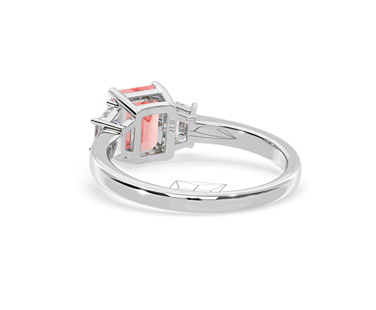 Erika Pink Lab Diamond 1.70ct Emerald Cut Ring in 18K White Gold - Elara Collection - Image 40