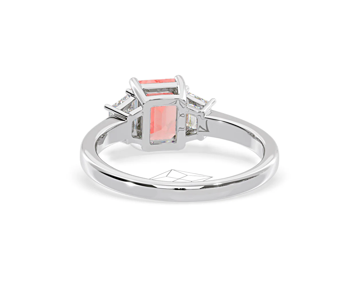 Erika Pink Lab Diamond 1.70ct Emerald Cut Ring in 18K White Gold - Elara Collection - Image 44
