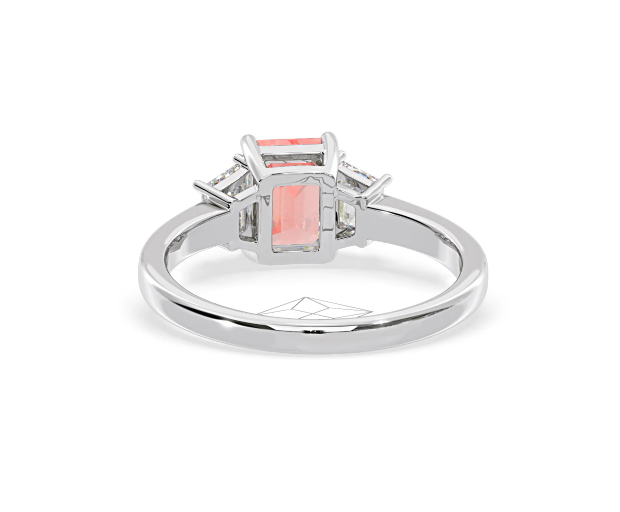 Erika Pink Lab Diamond 1.70ct Emerald Cut Ring in 18K White Gold - Elara Collection - Image 45