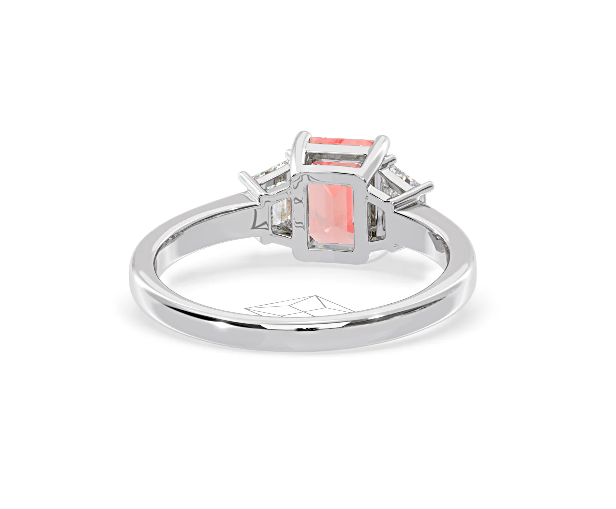 Erika Pink Lab Diamond 1.70ct Emerald Cut Ring in 18K White Gold - Elara Collection - Image 49