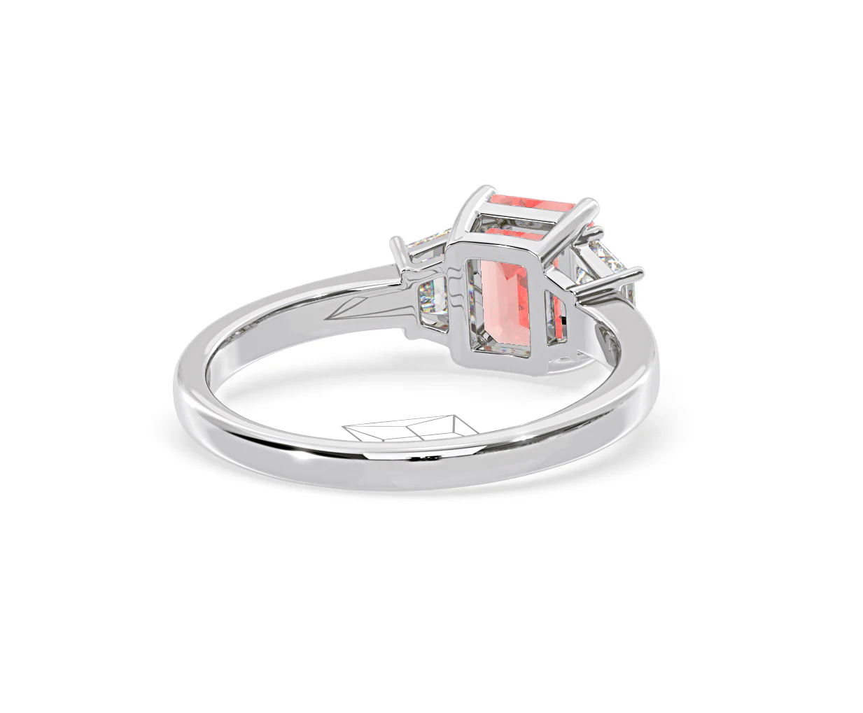Erika Pink Lab Diamond 1.70ct Emerald Cut Ring in 18K White Gold - Elara Collection - Image 52