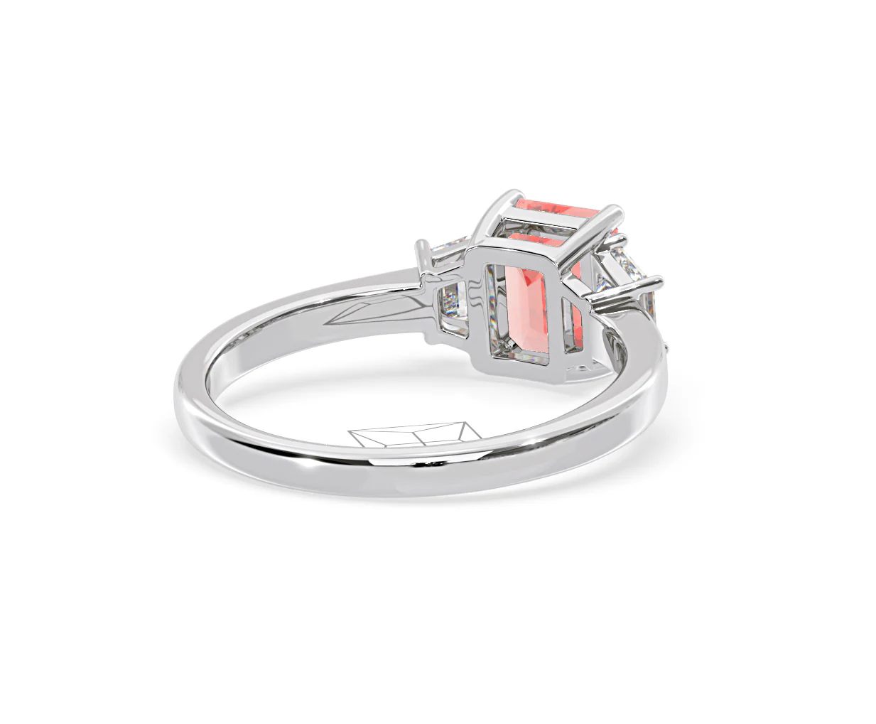 Erika Pink Lab Diamond 1.70ct Emerald Cut Ring in 18K White Gold - Elara Collection - Image 53