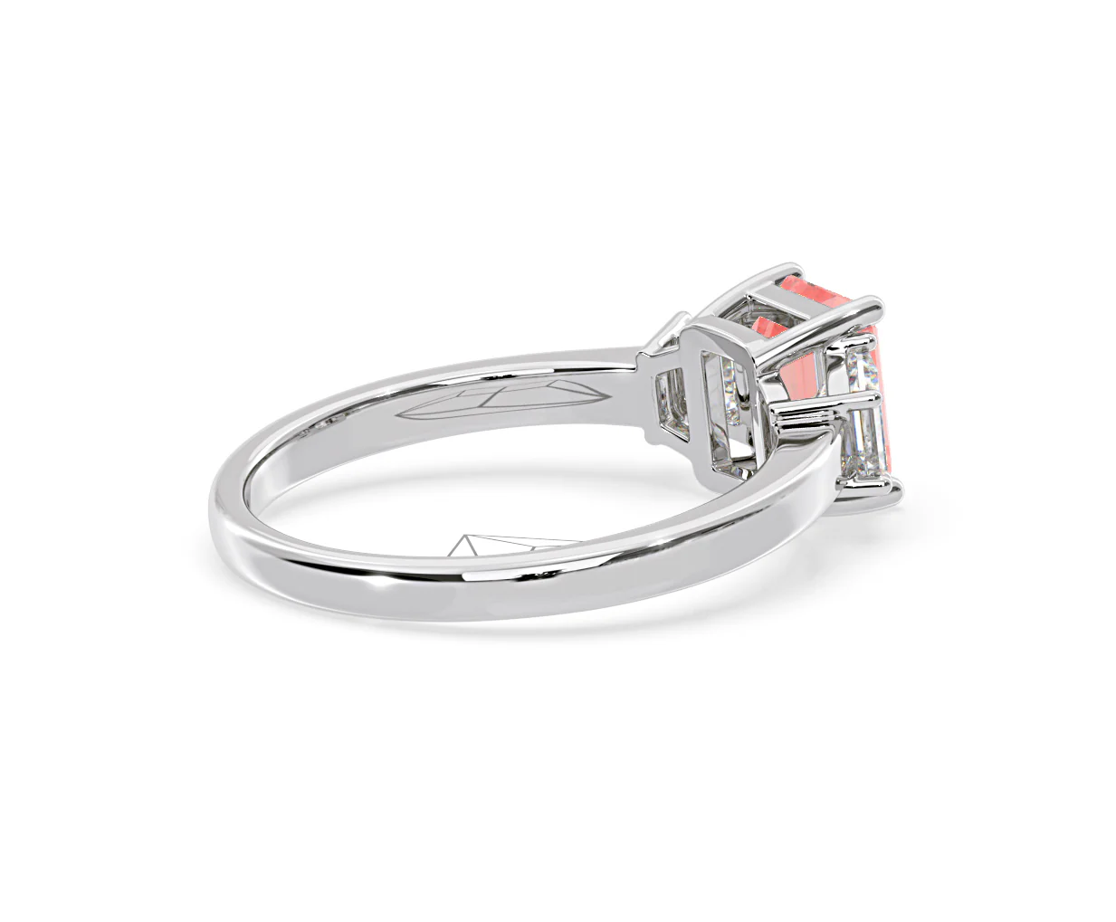 Erika Pink Lab Diamond 1.70ct Emerald Cut Ring in 18K White Gold - Elara Collection - Image 59