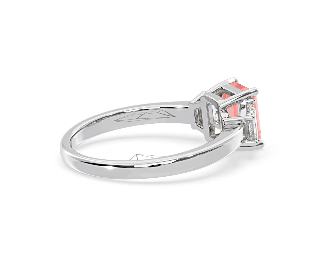 Erika Pink Lab Diamond 1.70ct Emerald Cut Ring in 18K White Gold - Elara Collection - Image 60