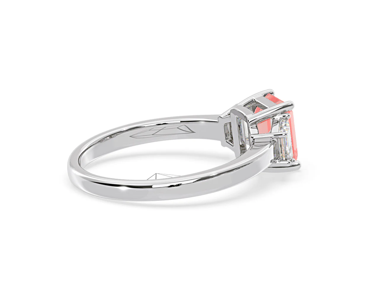 Erika Pink Lab Diamond 1.70ct Emerald Cut Ring in 18K White Gold - Elara Collection - Image 61