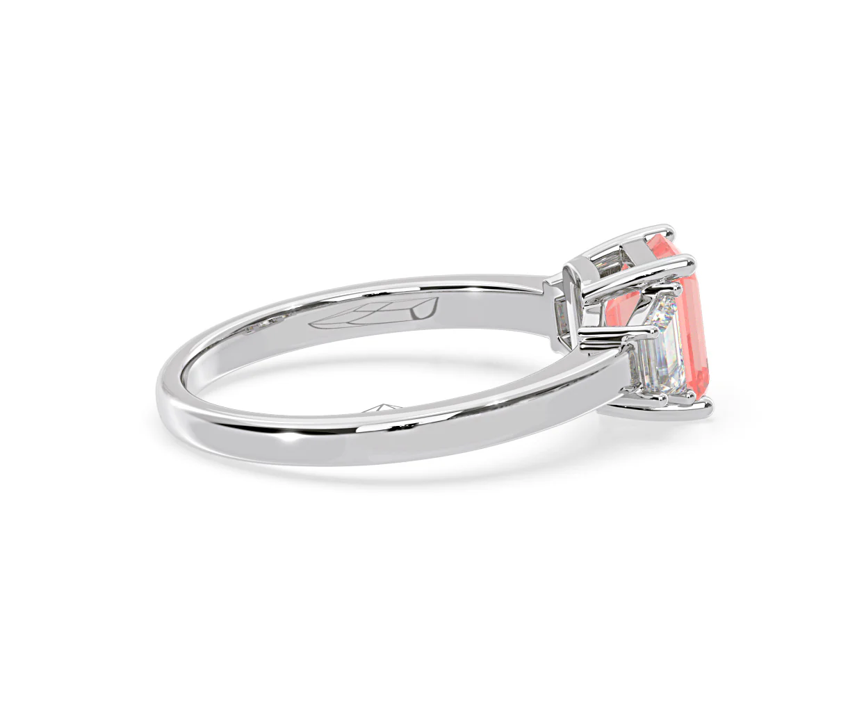 Erika Pink Lab Diamond 1.70ct Emerald Cut Ring in 18K White Gold - Elara Collection - Image 64