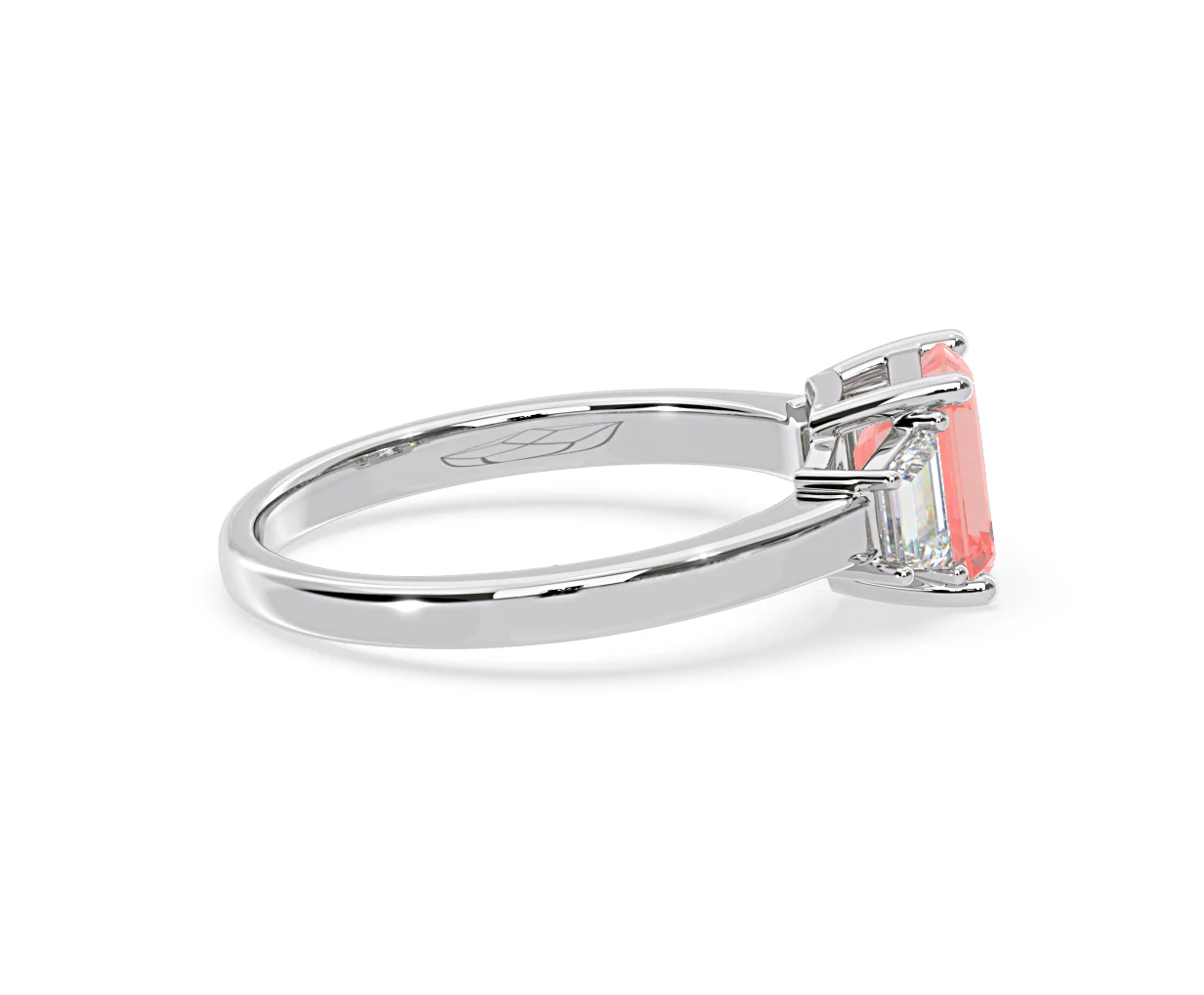 Erika Pink Lab Diamond 1.70ct Emerald Cut Ring in 18K White Gold - Elara Collection - Image 66