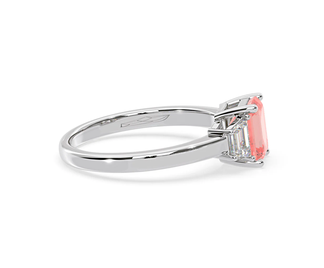 Erika Pink Lab Diamond 1.70ct Emerald Cut Ring in 18K White Gold - Elara Collection - Image 68