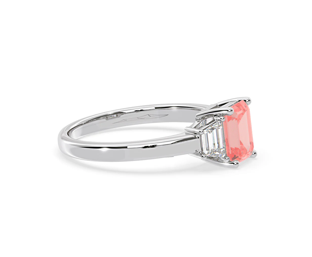Erika Pink Lab Diamond 1.70ct Emerald Cut Ring in 18K White Gold - Elara Collection - Image 72