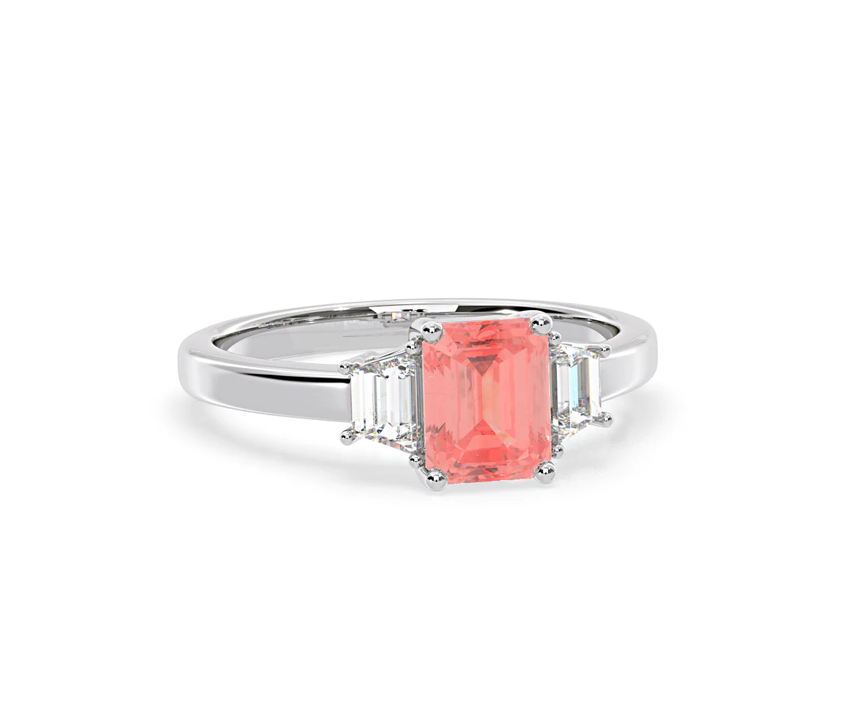 Erika Pink Lab Diamond 1.70ct Emerald Cut Ring in 18K White Gold - Elara Collection - Image 83