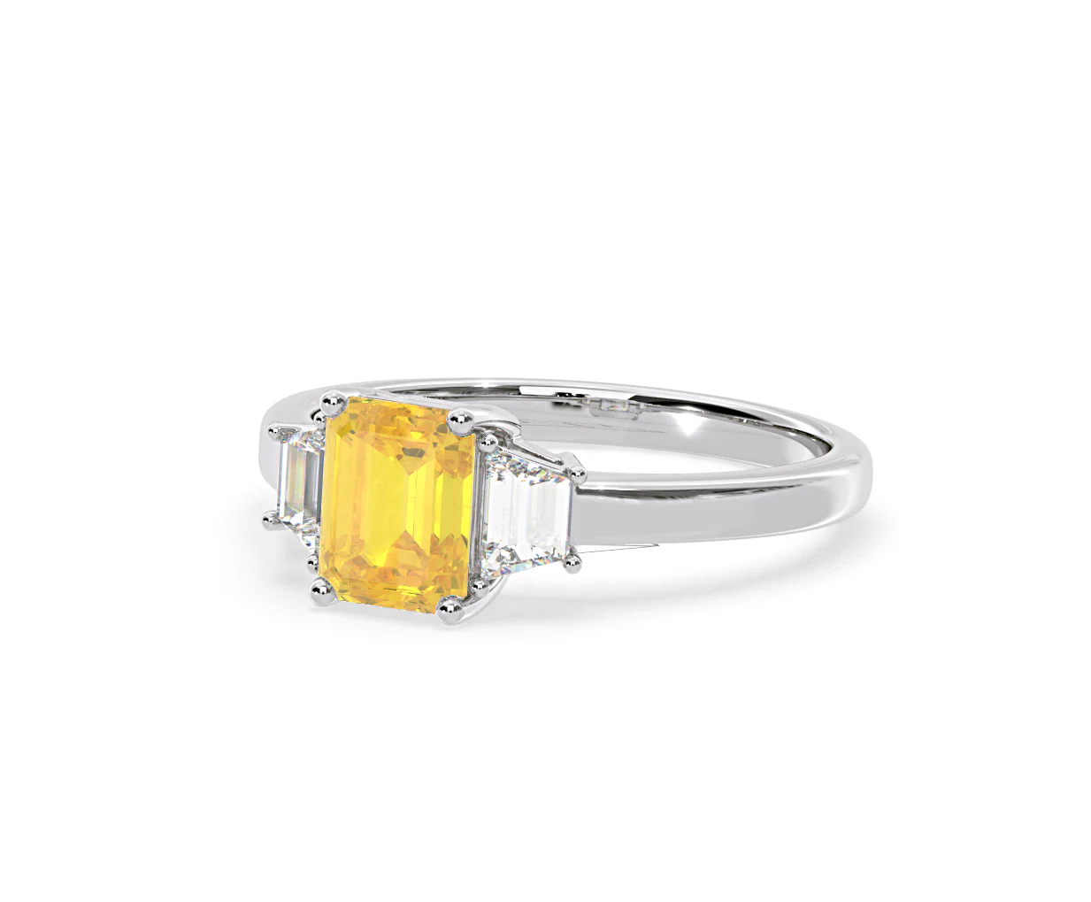Erika Yellow Lab Diamond 1.70ct Emerald Cut Ring in 18K White Gold - Elara Collection - Image 13