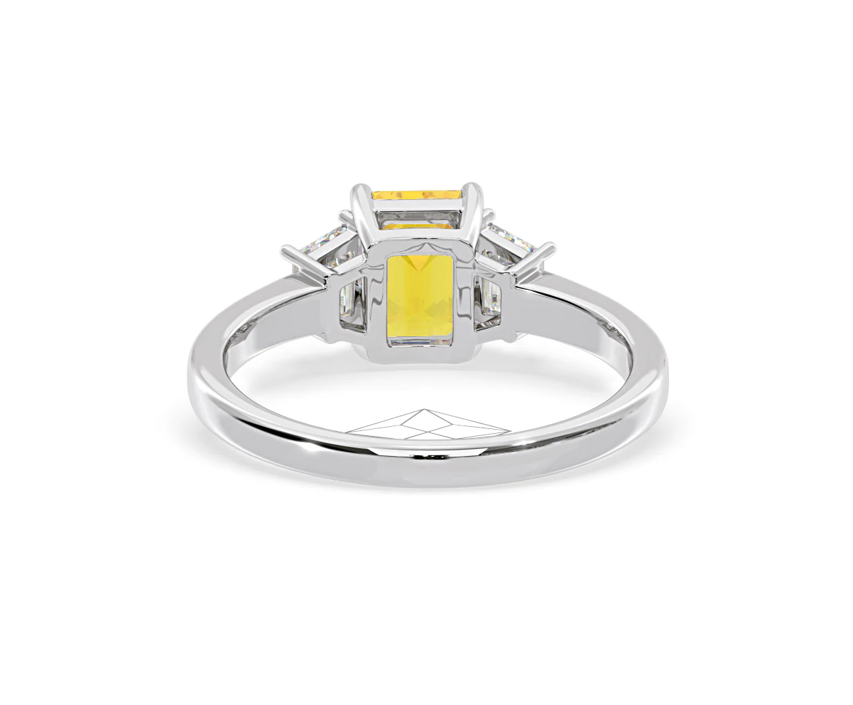 Erika Yellow Lab Diamond 1.70ct Emerald Cut Ring in 18K White Gold - Elara Collection - Image 46