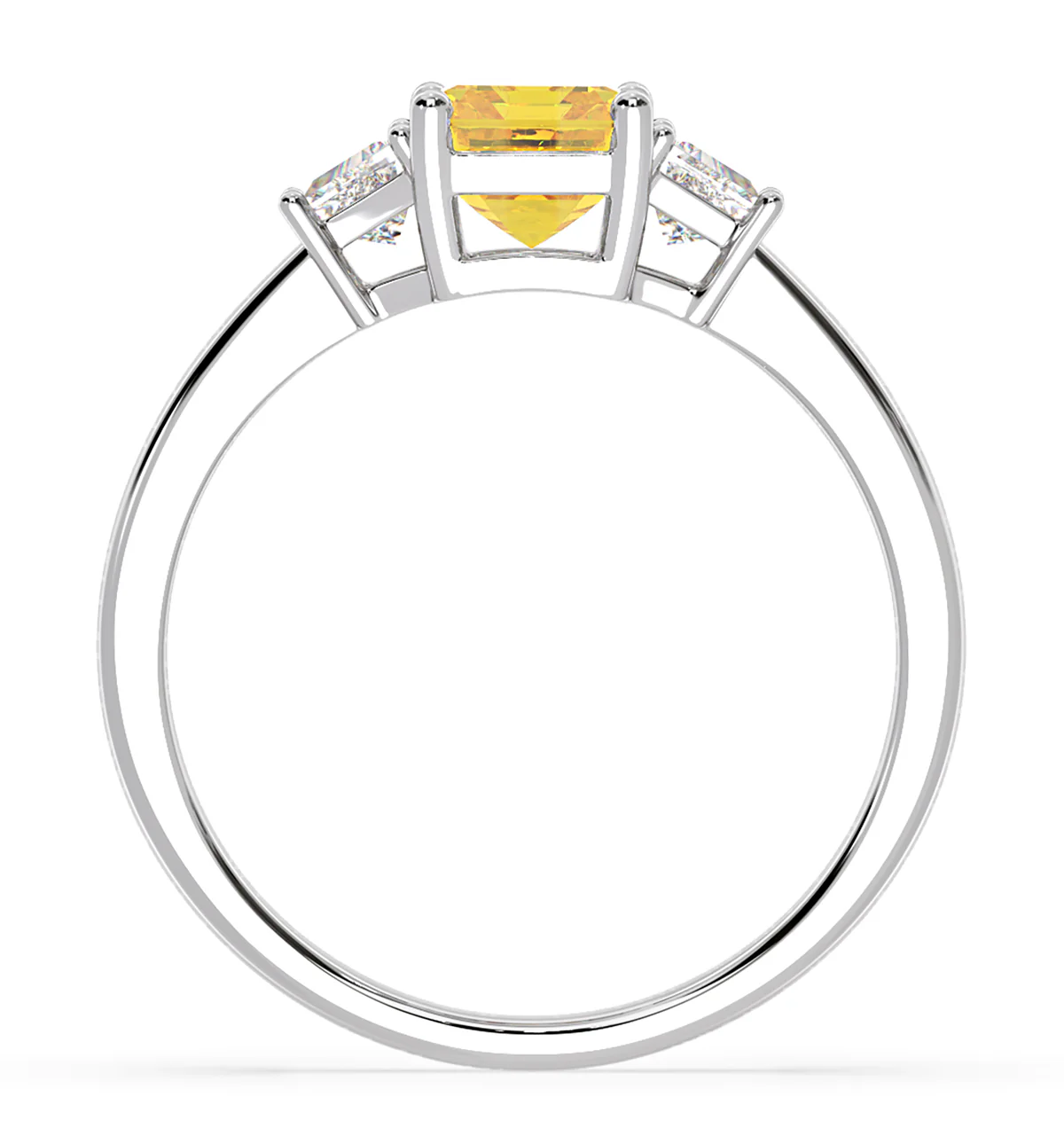 Erika Yellow Lab Diamond 1.70ct Emerald Cut Ring in 18K White Gold - Elara Collection - Image 5