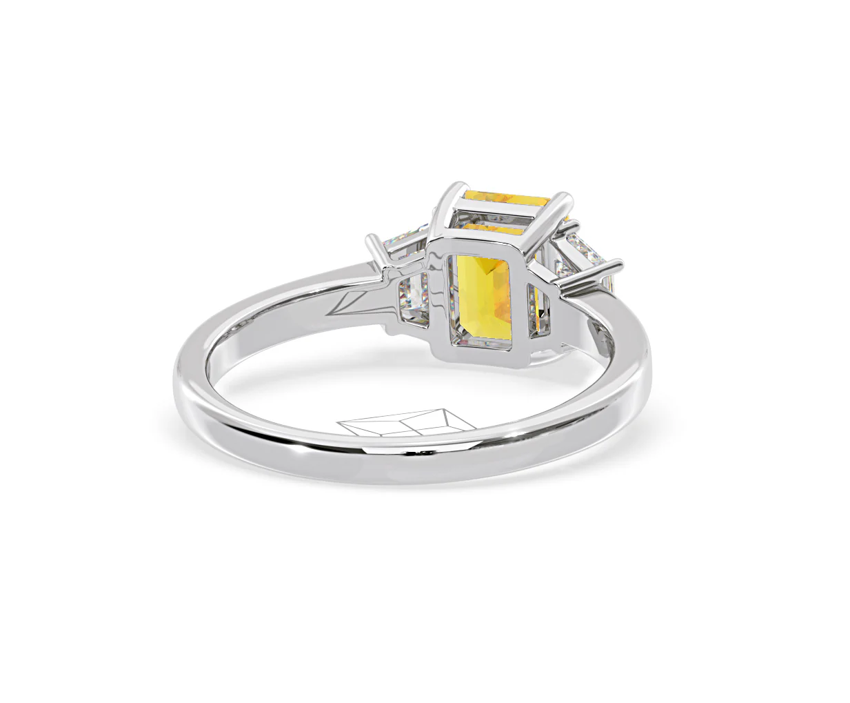 Erika Yellow Lab Diamond 1.70ct Emerald Cut Ring in 18K White Gold - Elara Collection - Image 51