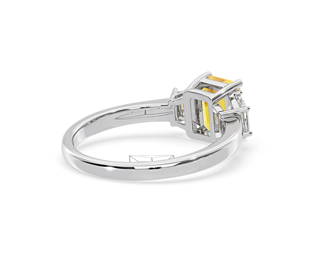 Erika Yellow Lab Diamond 1.70ct Emerald Cut Ring in 18K White Gold - Elara Collection - Image 56