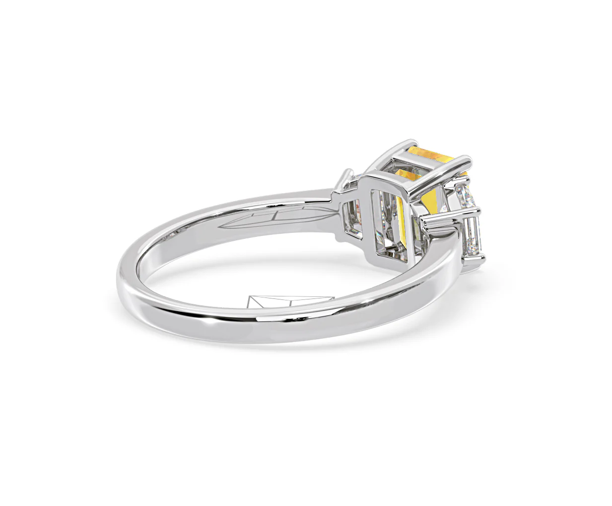 Erika Yellow Lab Diamond 1.70ct Emerald Cut Ring in 18K White Gold - Elara Collection - Image 57