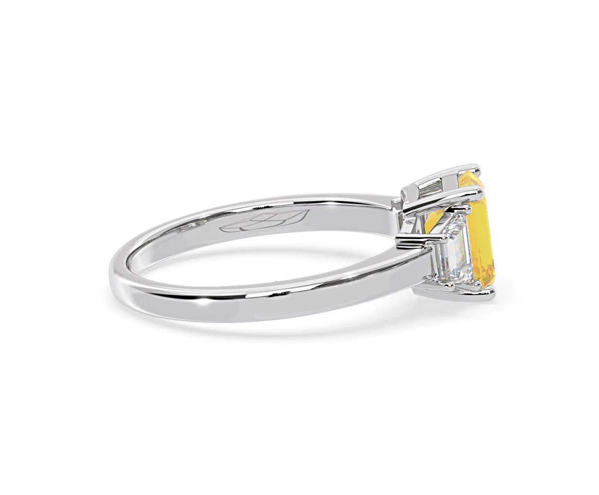 Erika Yellow Lab Diamond 1.70ct Emerald Cut Ring in 18K White Gold - Elara Collection - Image 66