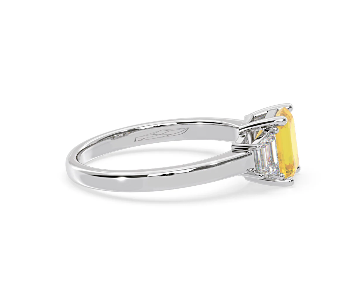 Erika Yellow Lab Diamond 1.70ct Emerald Cut Ring in 18K White Gold - Elara Collection - Image 68