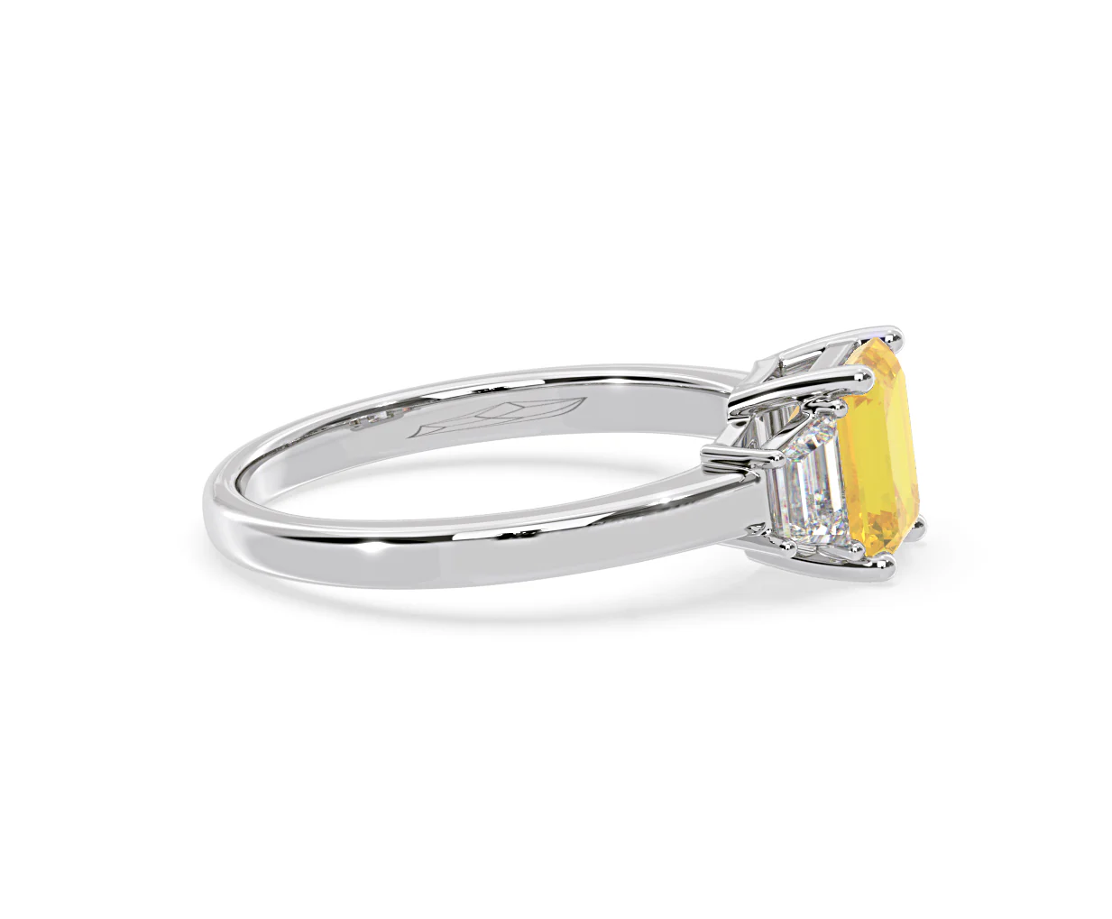Erika Yellow Lab Diamond 1.70ct Emerald Cut Ring in 18K White Gold - Elara Collection - Image 69
