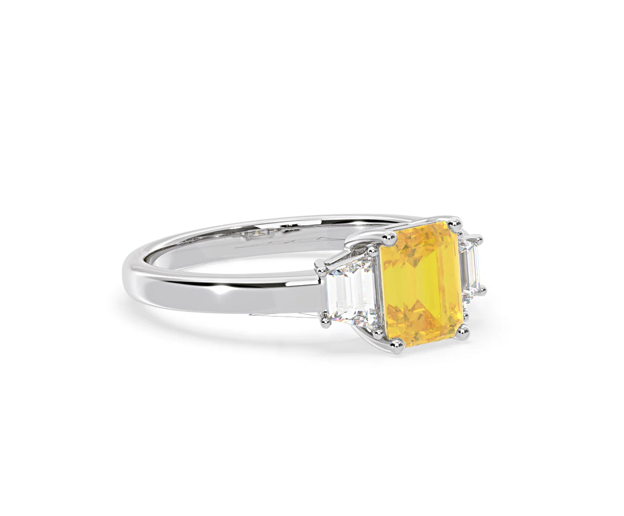 Erika Yellow Lab Diamond 1.70ct Emerald Cut Ring in 18K White Gold - Elara Collection - Image 78