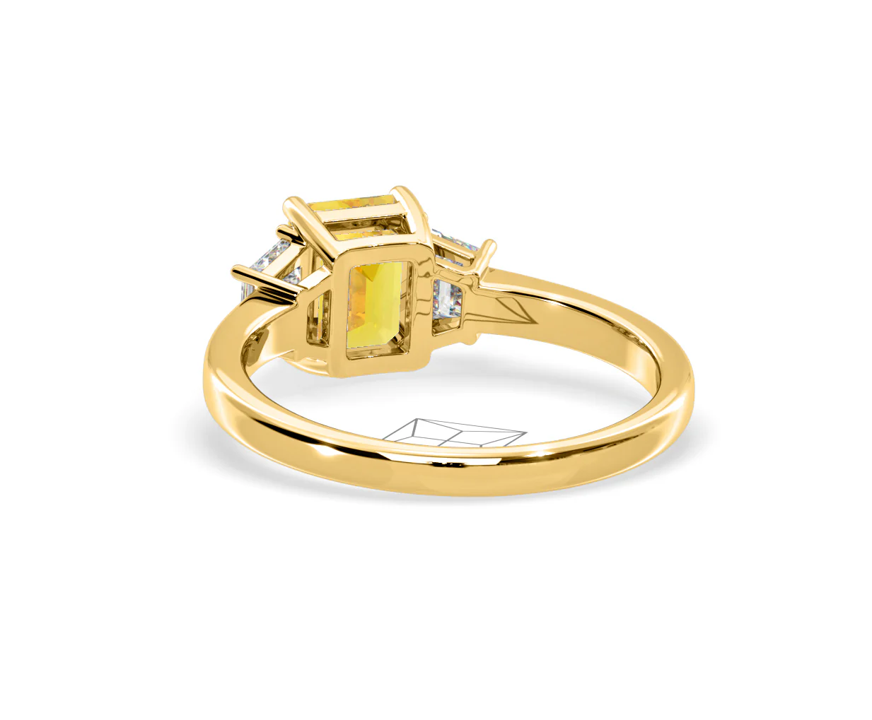 Erika Yellow Lab Diamond 1.70ct Emerald Cut Ring in 18K Yellow Gold - Elara Collection - Image 42