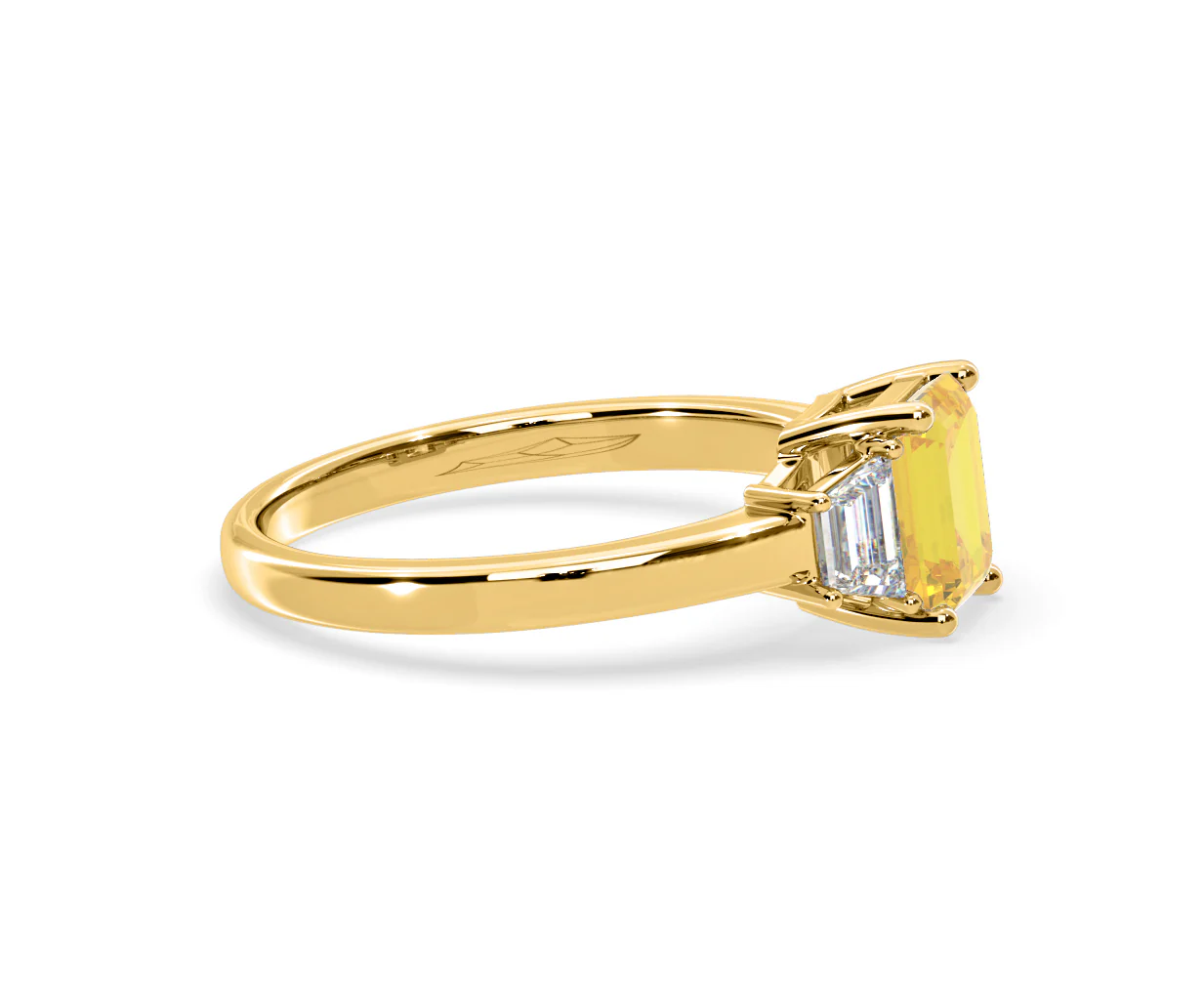 Erika Yellow Lab Diamond 1.70ct Emerald Cut Ring in 18K Yellow Gold - Elara Collection - Image 70
