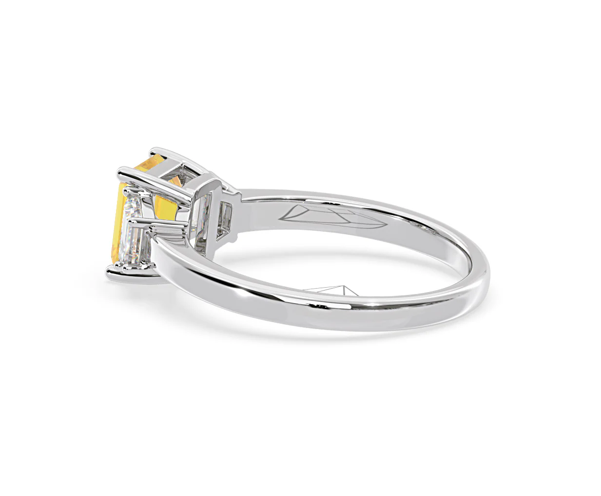 Erika Yellow Lab Diamond 1.70ct Emerald Cut Ring in Platinum - Elara Collection - Image 32