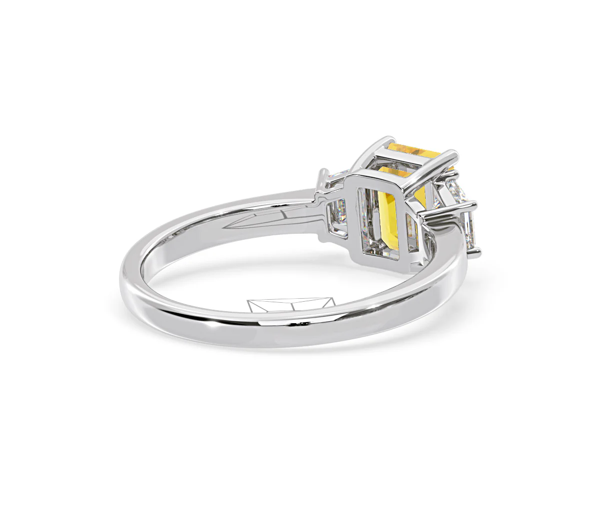 Erika Yellow Lab Diamond 1.70ct Emerald Cut Ring in Platinum - Elara Collection - Image 55