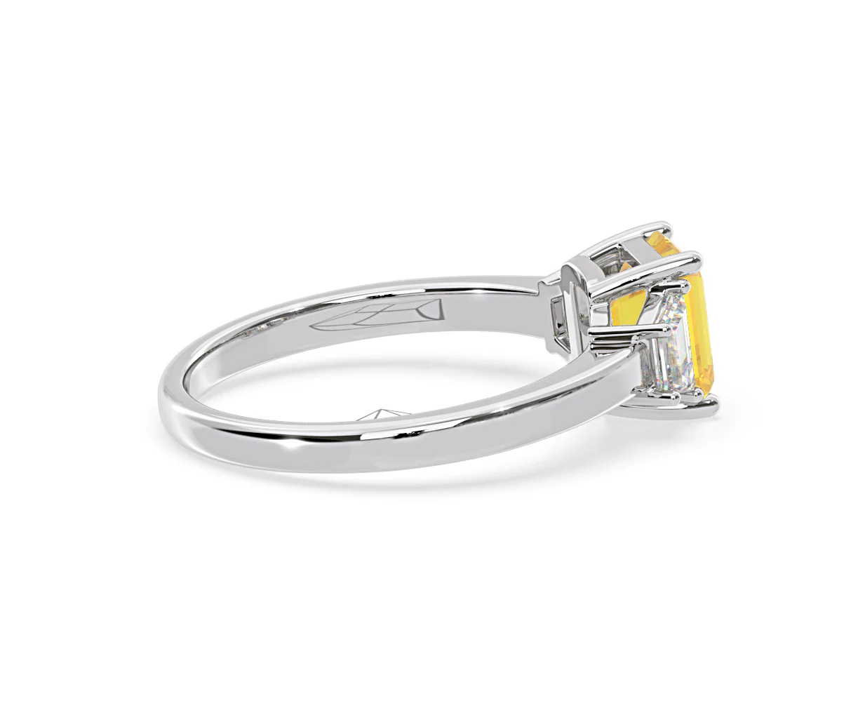 Erika Yellow Lab Diamond 1.70ct Emerald Cut Ring in Platinum - Elara Collection - Image 63