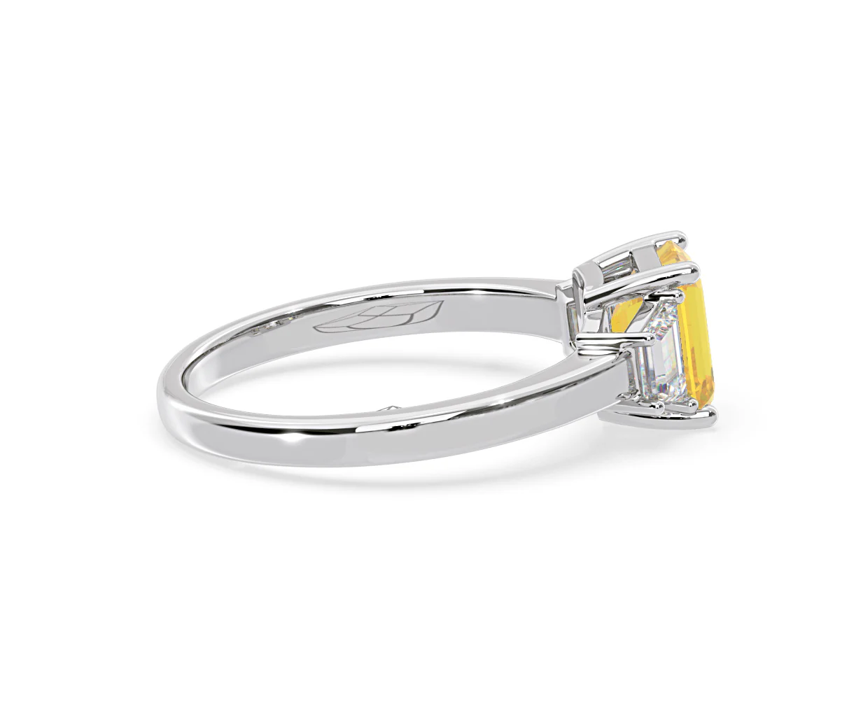 Erika Yellow Lab Diamond 1.70ct Emerald Cut Ring in Platinum - Elara Collection - Image 65