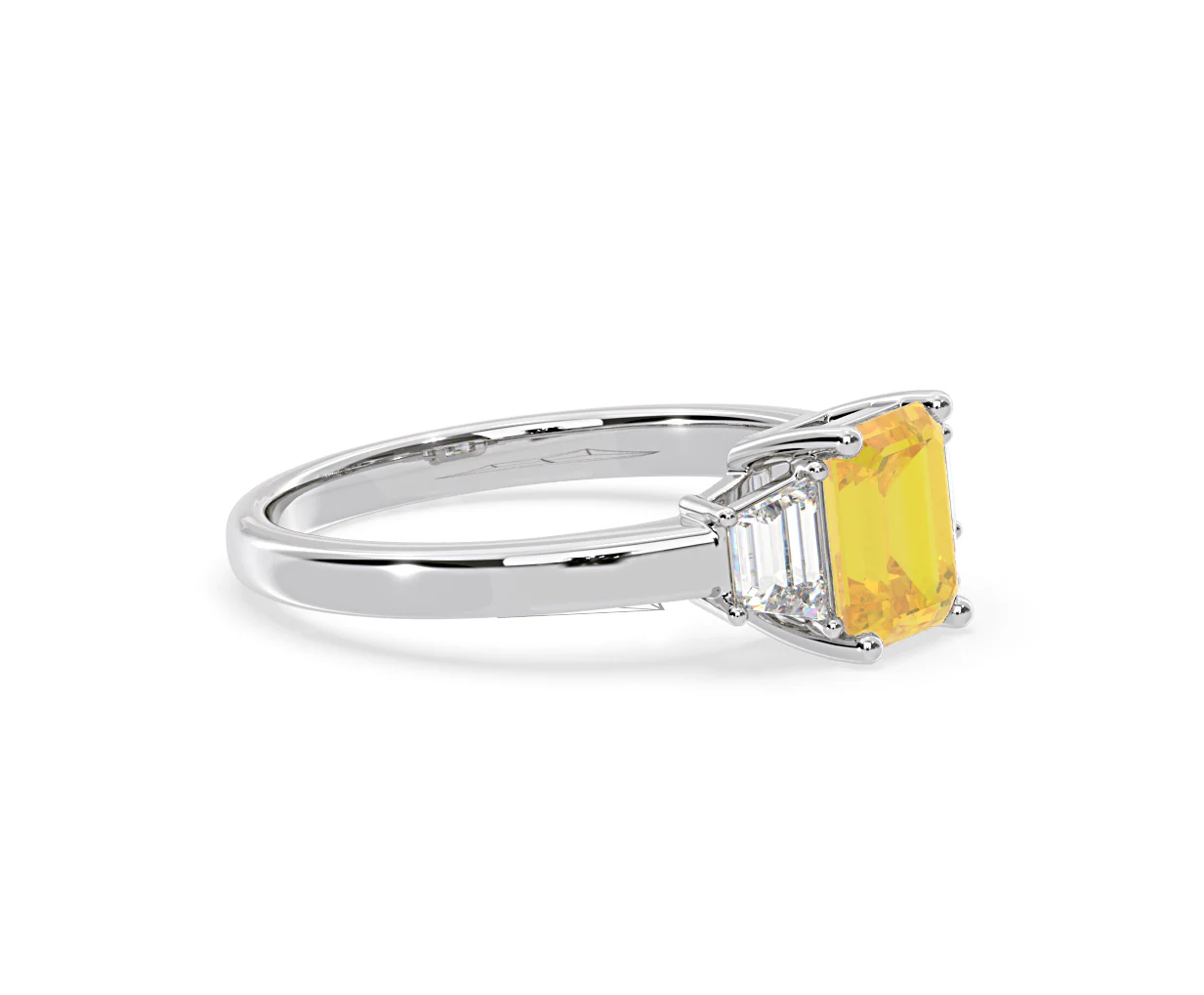 Erika Yellow Lab Diamond 1.70ct Emerald Cut Ring in Platinum - Elara Collection - Image 74