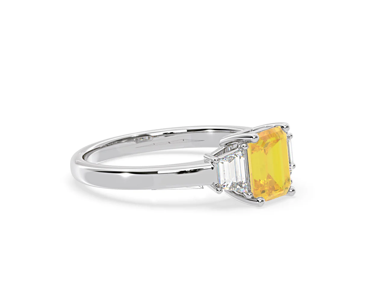 Erika Yellow Lab Diamond 1.70ct Emerald Cut Ring in Platinum - Elara Collection - Image 75