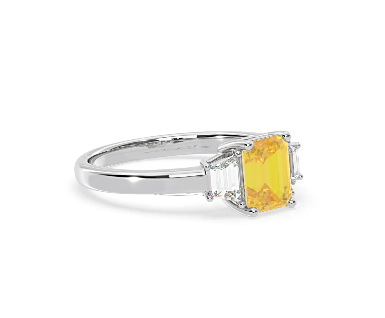 Erika Yellow Lab Diamond 1.70ct Emerald Cut Ring in Platinum - Elara Collection - Image 77
