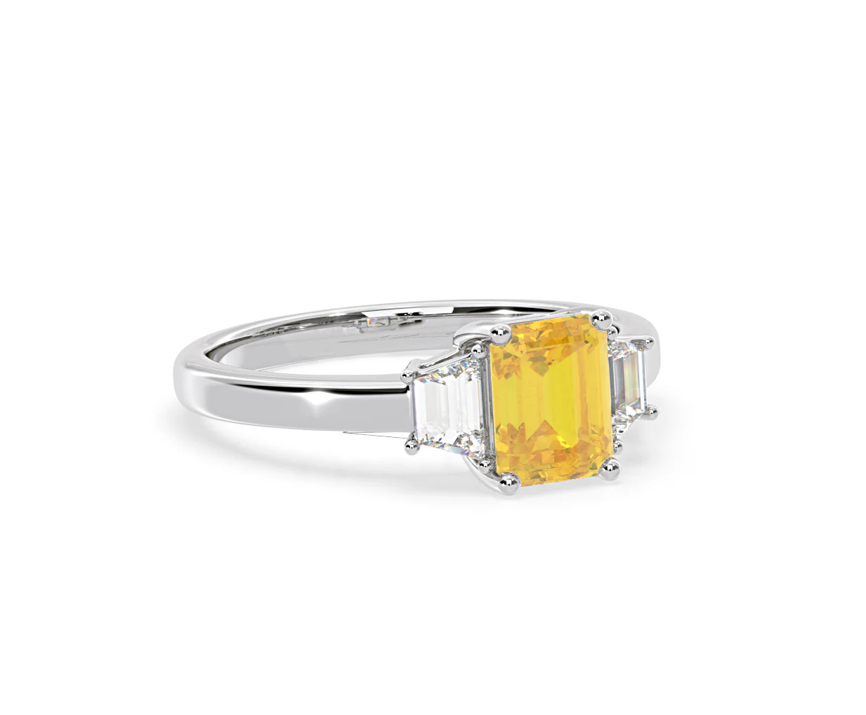 Erika Yellow Lab Diamond 1.70ct Emerald Cut Ring in Platinum - Elara Collection - Image 80