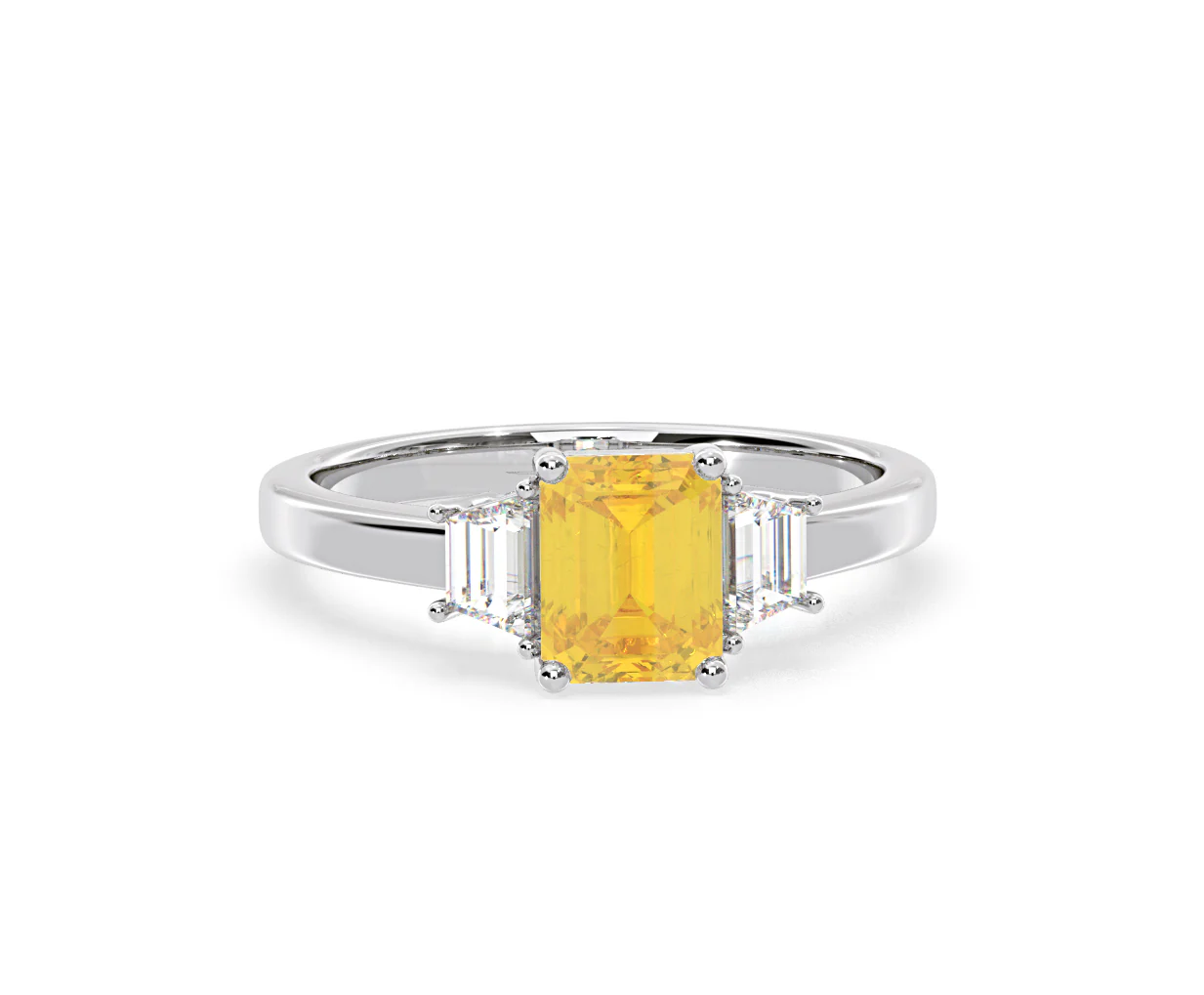 Erika Yellow Lab Diamond 1.70ct Emerald Cut Ring in Platinum - Elara Collection - Image 85